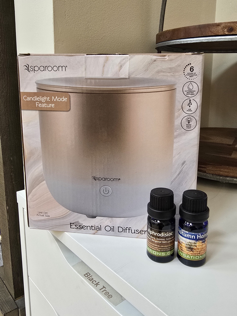 Sparoom Rose Gold & White Essential Oil Diffuser